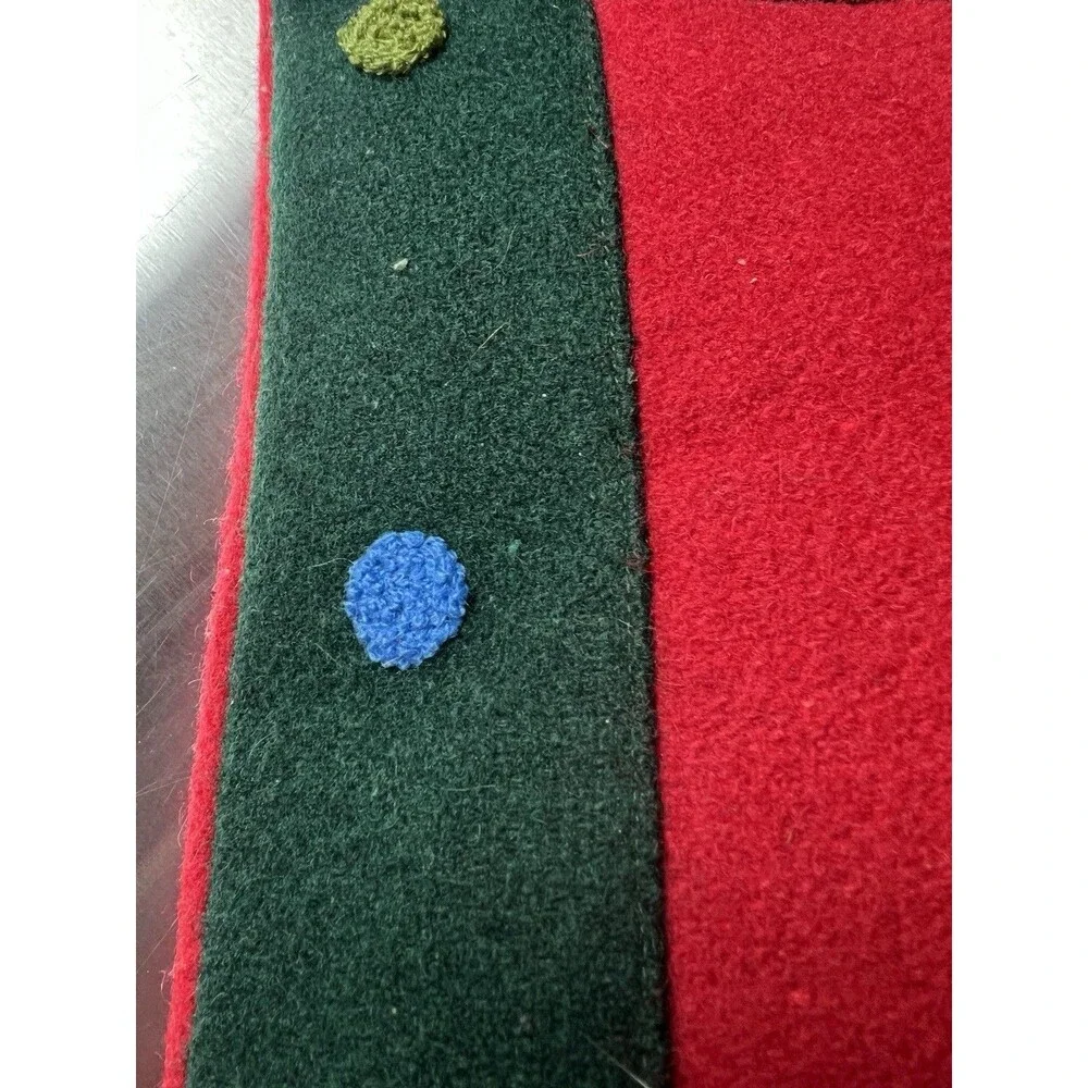 Vintage Christmas Pillow Sewn Handmade christmas tree felt 17